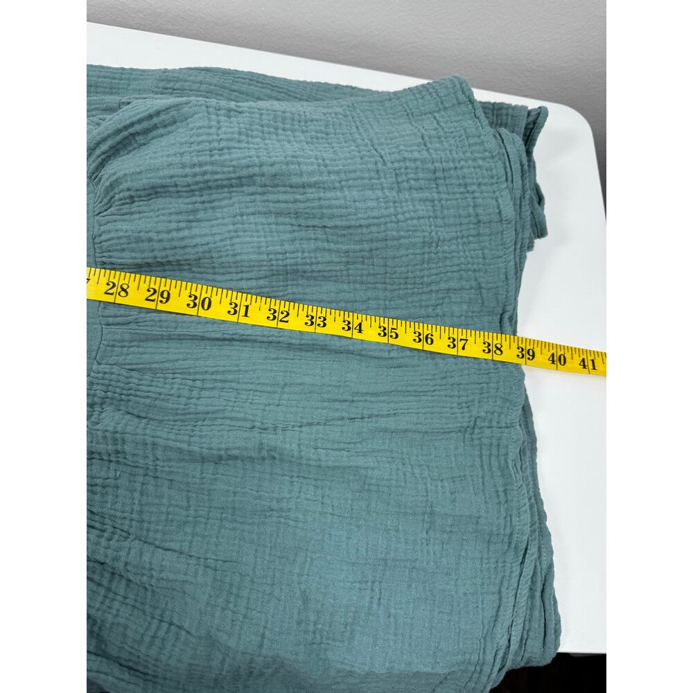 Lucky Brand Women's Dress Blue Green Tiered Short Midi Cotton Gauze Pockets 1X - Picture 11 of 11